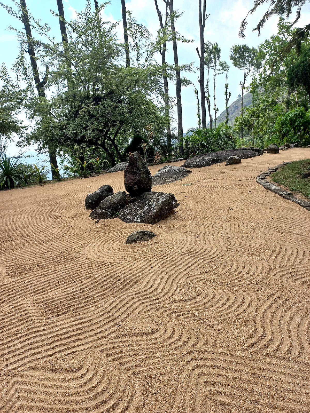The Japanese influence can be seen in the garden